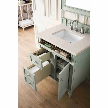 James Martin Vanities Brittany 30in Single Vanity, Sage Green, w/ 3 CM Eternal Marfil Quartz Top 650-V30-SGR-3EMR